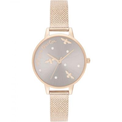 OLIVIA BURTON Montre Femme  Pearl Detail Rose Gold Mesh OB16PQ04