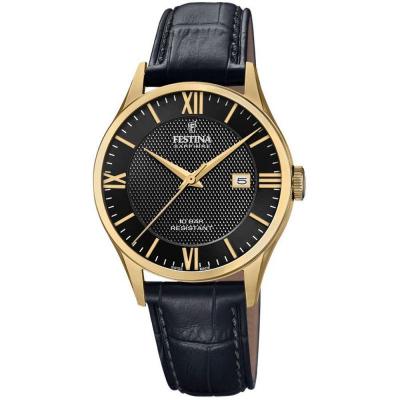 FESTINA Montre  Swiss Made F20010/4 Noir, Bracelet Cuir, Homme