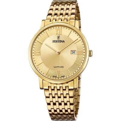 FESTINA Montre  Swiss Made F20020/2 Or, Bracelet En Acier, Homme
