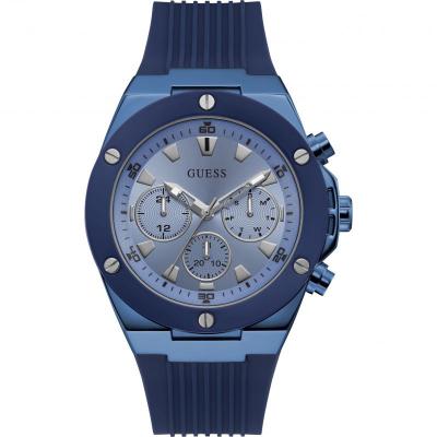GUESS Montre  Poseidon GW0057G3 pour Homme en Acier Bleu