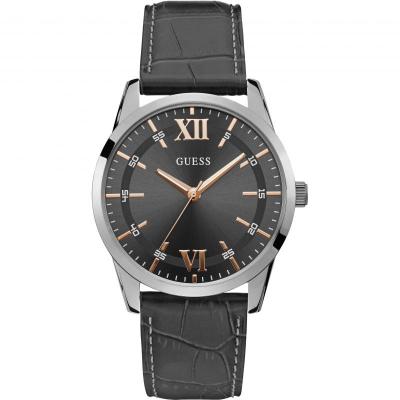 GUESS  Hommes Analogique Quartz Montre avec Bracelet en Cuir W1307G1