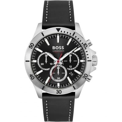 BOSS  pour homme. Montre analogique avec bracelet en cuir Troper Black