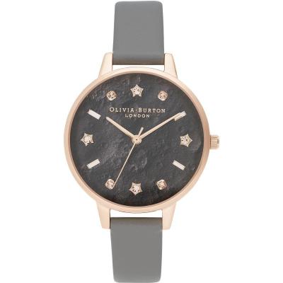 OLIVIA BURTON  Montre Analogique &agrave; Quartz pour Femme avec bracelet de cuir ""vegan"" Gris - OB16GD55