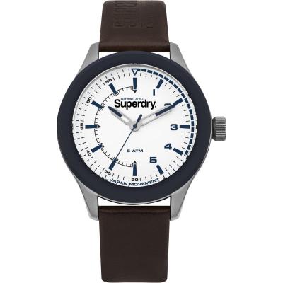 SUPERDRY  Homme Analogique Quartz Montre avec Bracelet en Cuir SYG231BR