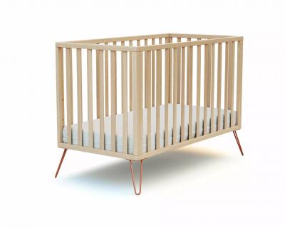 GENERIQUE Lit b&eacute;b&eacute; 60x120 h&ecirc;tre et terracotta