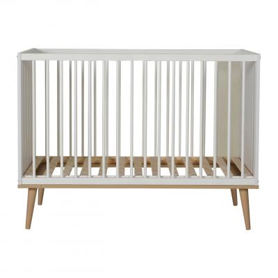 QUAX Lit b&eacute;b&eacute; &eacute;volutif 60x120 cm bois blanc et h&ecirc;tre clair fleur