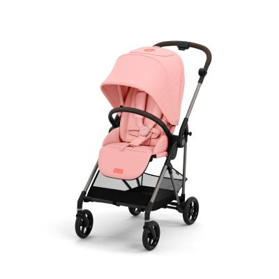 CYBEX Poussette Citadine Ultra L&eacute;g&egrave;re Melio 3 - Taupe/Hibiscus Red