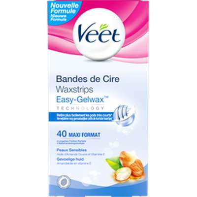 VEET  bandes de cire froide - peaux sensibles corp et jambes - 40 bandes