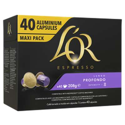 L OR Capsules de caf&eacute; lungo profundo l'or espresso - paquet de 40 - l'or