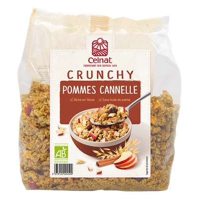 CELNAT  Crunchy pommes cannelle bio - Sachet 500g