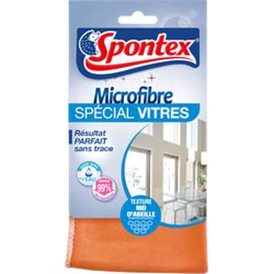  Lavette en microfibres sp&eacute;ciale vitres, Spontex 
