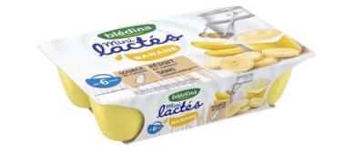 BLEDINA Mini lact&eacute;s banane - de 6 &agrave; 36 mois, Bl&eacute;dina (6 x 55 g) 