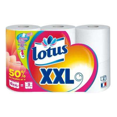 LOTUS Papier toilette XXL Confort blanc extrait de ,  (x 6 XXL = 9 rouleaux)