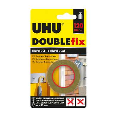 UHU Ruban adh&eacute;sif - Double face - Extra fort - Transparent - Double fix