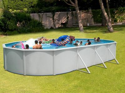 TOI MALLORCA Piscine hors sol en acier ovale 550 x 366 x 120 (Kit complet piscine Filtre Skimmer et &eacute;chelle) 