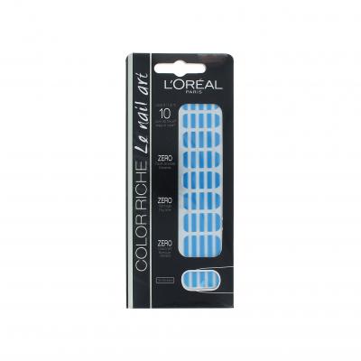 L OREAL L'Or&eacute;al Color Riche Le Nail Art Nail Stickers - Blue-White Stripes