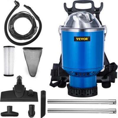 VEVOR  Aspirateur Dorsal Professionnel 1000W Aspirateur Sac &agrave; Dos 4L Aspirateur 5 en 1 Silencieux Filtre HEPA C&acirc;ble &Eacute;lectrique 18m 6,1kg Manche T&eacute;lescopique pour Usage