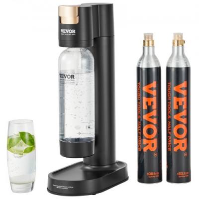 VEVOR  Machine &agrave; eau gazeuse pour gaz&eacute;ification domestique, machine &agrave; eau p&eacute;tillante et soda avec 1 bouteille PET de 1 L sans BPA, 2 cylindres de CO2, compatible avec le