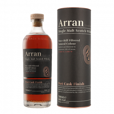 ARRAN Whisky d'  Single Malt PORT CASK FINISH Single Malt Scotch Whisky 50% Vol. 0,7l en bo&icirc;te cadeau