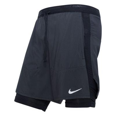 NIKE  Short Running Dri-FIT Stride - Noir/Argent&eacute;, pointure XX-Large 