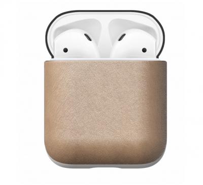 NOMAD  Airpod Case &Eacute;tui de Protection Antichoc en Cuir v&eacute;ritable Beige