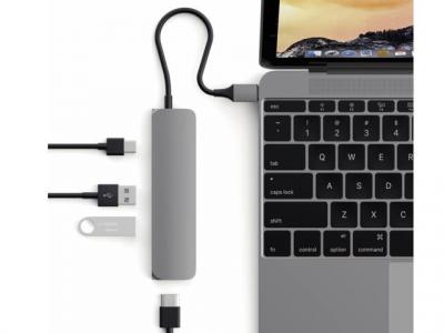 SATECHI  Slim Aluminum Multi-Port Adapter Station d'accueil (USB-C)
