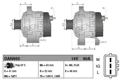 DENSO Alternateur DAN950  