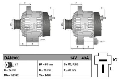 DENSO Alternateur  DAN968