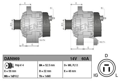 DENSO Alternateur DAN969  
