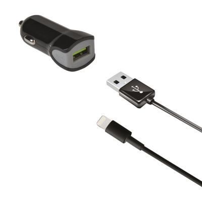 CELLY  Usb Turbo Car Charger With Lightning Cable Noir