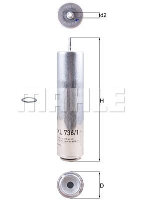 MAHLE Filtre &agrave; carburant KNECHT FILTER KL 736/1D