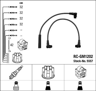 NGK  Fils de bougies / Faisceau d'allumage 5557 JEEP WRANGLER
