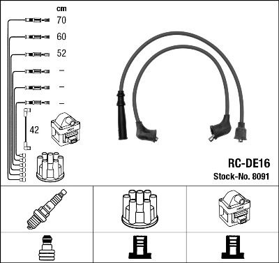 NGK Kit de c&acirc;bles dallumage RC-DE16 