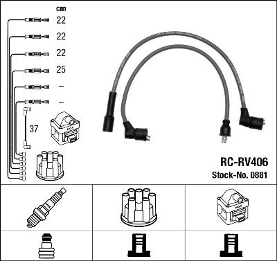 NGK Kit de c&acirc;bles dallumage RC-RV406 