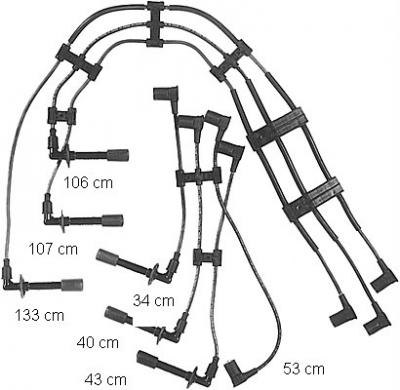 BERU  Jeu de c&acirc;ble d'allumage pour PORSCHE: 911 (Ref: ZE744)