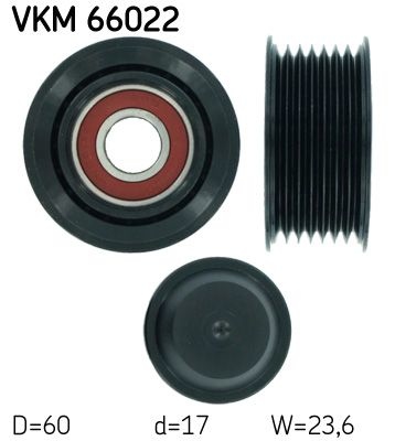 SKF Galet enrouleur de courroie d'accessoire  VKM 66022