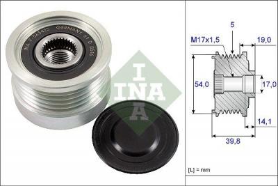 INA  Poulie roue libre, alternateur pour ABARTH: 500 (Ref: 535 0221 10)