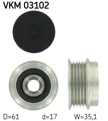 SKF Poulie roue libre, alternateur  VKM 03102