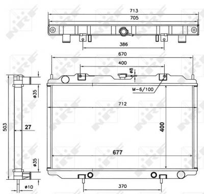 NRF  B.V. Radiateur moteur pour NISSAN: Maxima (Ref: 56087)