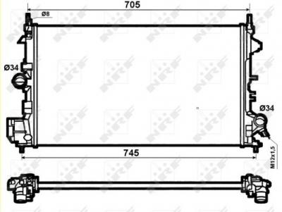 NRF  53074&nbsp;Radiateur, refroidissement moteur