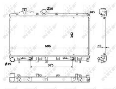 NRF  53886 Radiateur, refroidissement du moteur