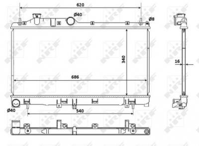 NRF  53929 Radiateur, refroidissement du moteur