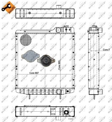 NRF  52130 Radiateur du moteur Grille de radiateur soud&eacute;e avec cache