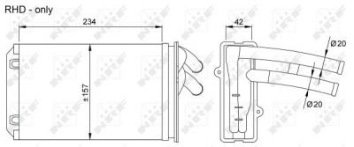 NRF Radiateur de chauffage  B.V. 58035