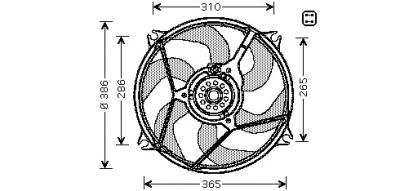 VAN WEZEL Ventilateur refroidissement du moteur 0904746 International Radiators