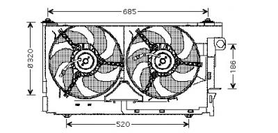 INTERNATIONAL RADIATORS Ventilateur refroidissement du moteur 0955749  