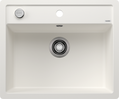 BLANCO  &eacute;vier 514771 60,5 x 50 cm, PuraDur blanc, t&eacute;l&eacute;commande de vidange avec commande rotative