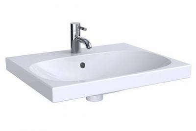 Geberit Acanto lavabo 500620012 60 x 48,2 cm, avec trou pour robinetterie, avec trop-plein, blanc