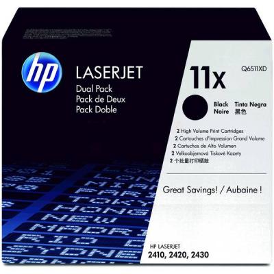 HP Pack 2 Toners Noir haute capacit&eacute;  laserjet 2400/2410/2420/2430 (11X)
