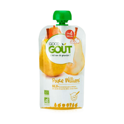 GOOD GOUT Good Go&ucirc;t Gourde Pur&eacute;e de Fruits Poire Williams Bio - D&egrave;s 4 mois, 120g 